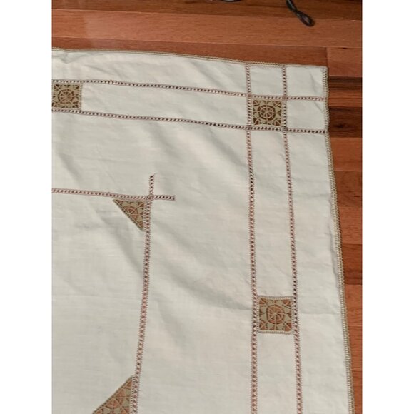 Vintage Embroidered Linen Tablecloth - Perfect For Fancy Dinners & Impressing In - Picture 5 of 9
